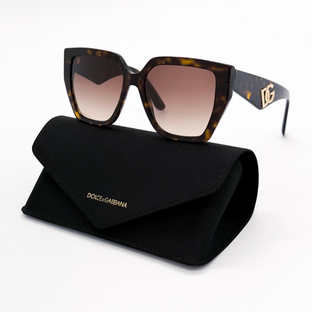 New Dolce&Gabbana Dg4438 502/13 Women Sunglasses Dark Havana Gradient Eyewear